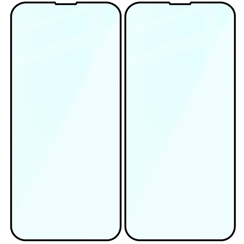 Gehärtetes Glas für iPhone 13 Pro Max, Bizon Glass Edge Duo, Schwarzer Rahmen, 2 Stück