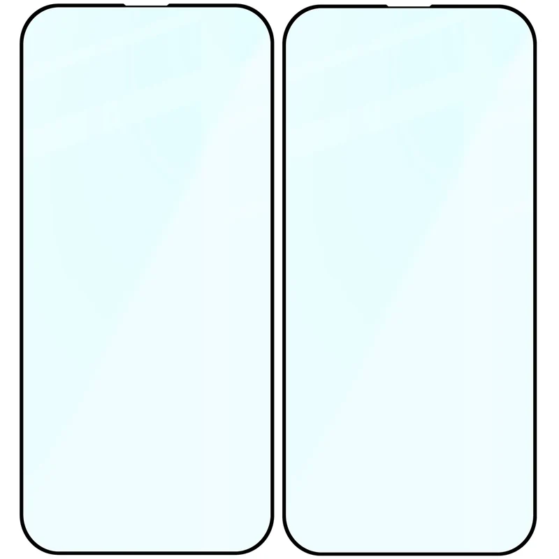Gehärtetes Glas für iPhone 17e / 16e / 14 / 13 Pro / 13, Bizon Glass Edge Duo, Schwarzer Rahmen, 2 Stück