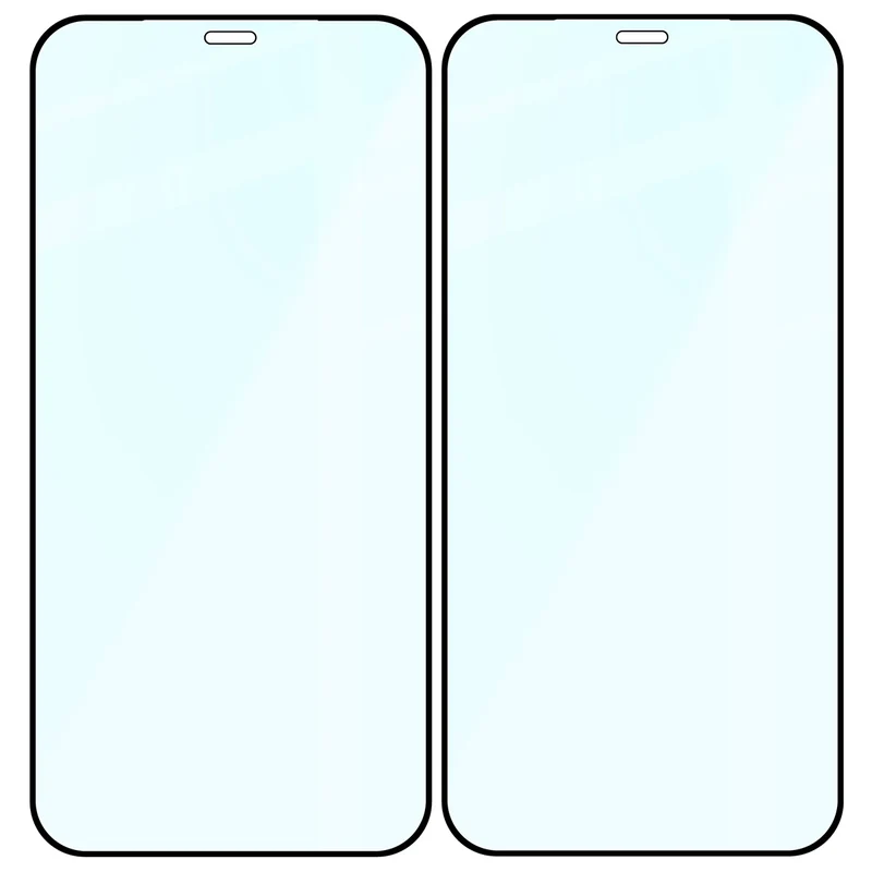 Gehärtetes Glas für iPhone 12 / 12 Pro, Bizon Glass Edge Duo, Schwarzer Rahmen, 2 Stück