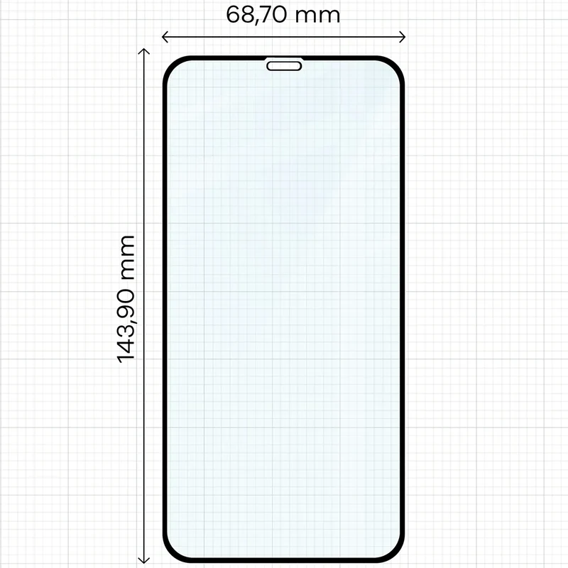 Gehärtetes Glas für iPhone 11 / Xr, Bizon Glass Edge Duo, Schwarzer Rahmen, 2 Stück