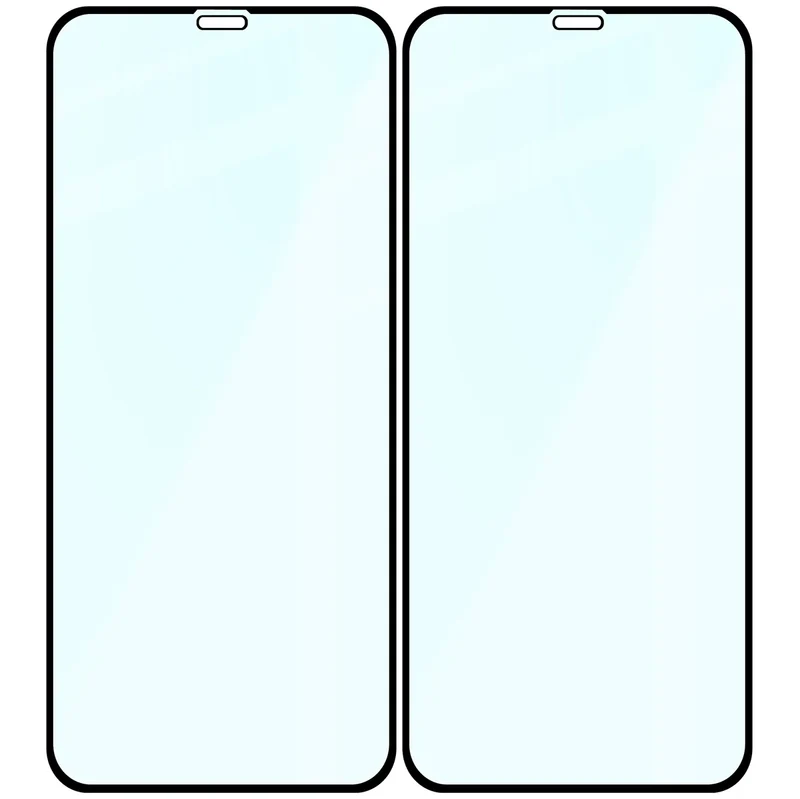 Gehärtetes Glas für iPhone 11 / Xr, Bizon Glass Edge Duo, Schwarzer Rahmen, 2 Stück
