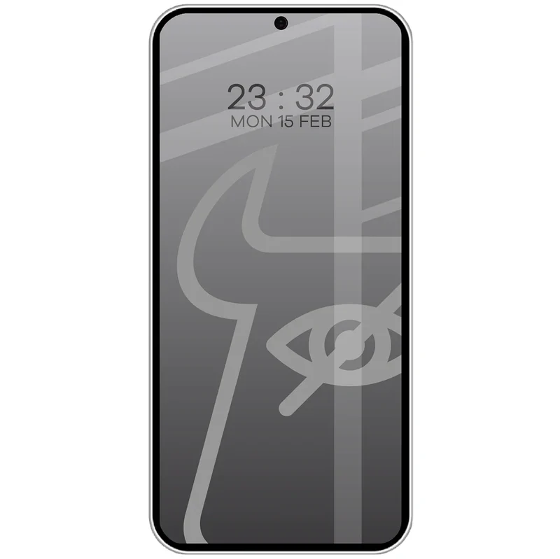 Gehärtetes Glas mit Privatschutzfilter für Galaxy S25 / S24, Bizon Glass Edge Shadow Duo, getönt mit schwarzer Rahmen, 2 Stück