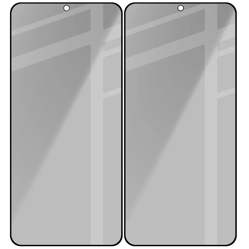 Gehärtetes Glas mit Privatschutzfilter für Galaxy S25 / S24, Bizon Glass Edge Shadow Duo, getönt mit schwarzer Rahmen, 2 Stück