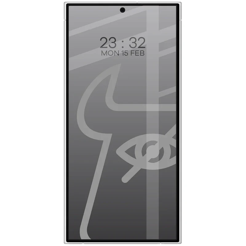 Gehärtetes Glas mit Privatschutzfilter für Galaxy S24 Ultra, Bizon Glass Edge Shadow Duo, getönt mit schwarzer Rahmen, 2 Stück