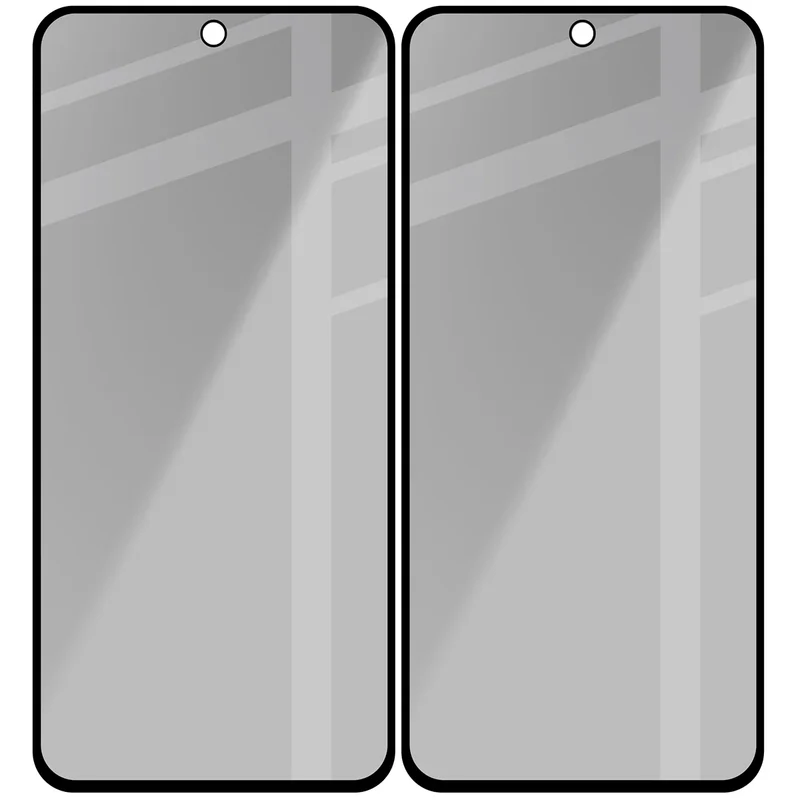 Gehärtetes Glas mit Privatschutzfilter für Galaxy M35 5G / A35 5G / A55 5G, Bizon Glass Edge Shadow Duo, getönt mit schwarzer Rahmen, 2 Stück