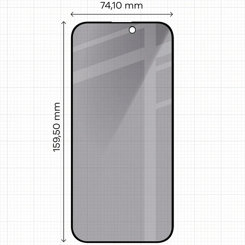 Gehärtetes Glas mit Privatschutzfilter für iPhone 16 Pro Max, Bizon Glass Edge Shadow Duo, getönt mit schwarzer Rahmen, 2 Stück