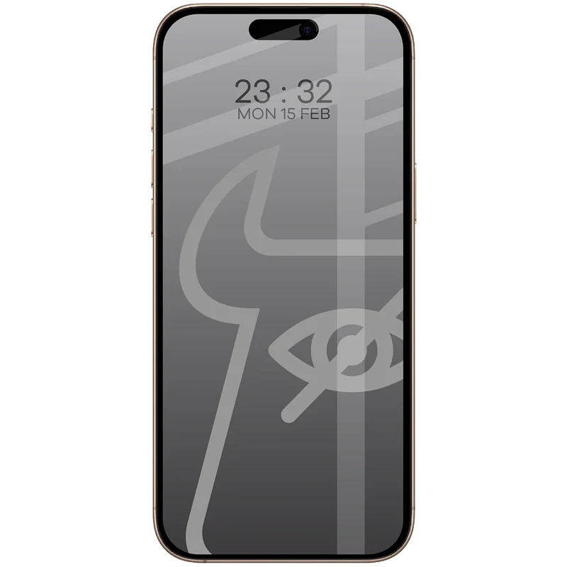 Gehärtetes Glas mit Privatschutzfilter für iPhone 16 Pro Max, Bizon Glass Edge Shadow Duo, getönt mit schwarzer Rahmen, 2 Stück