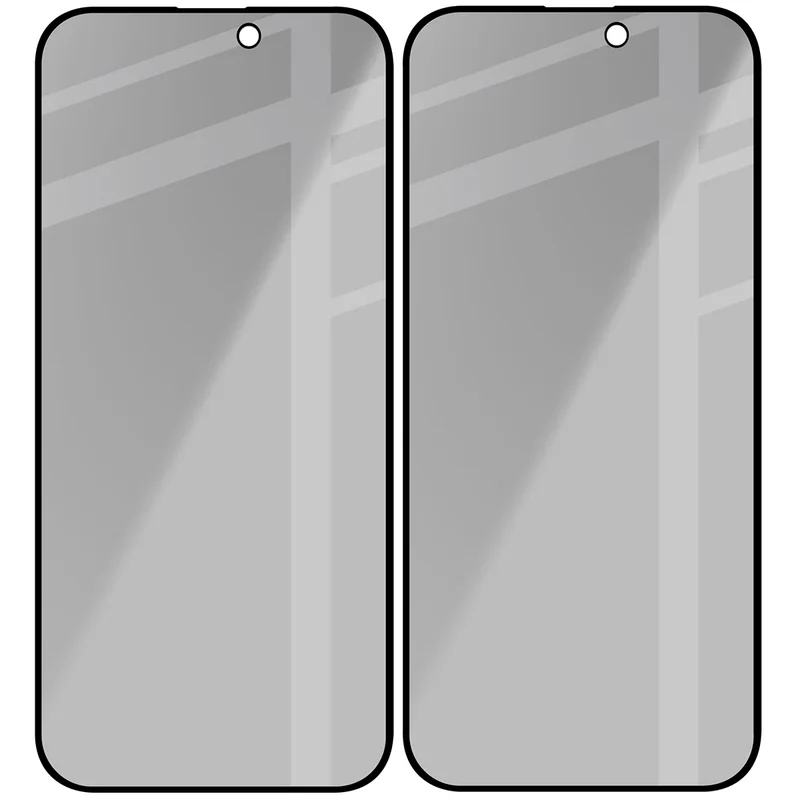 Gehärtetes Glas mit Privatschutzfilter für iPhone 16 Pro Max, Bizon Glass Edge Shadow Duo, getönt mit schwarzer Rahmen, 2 Stück