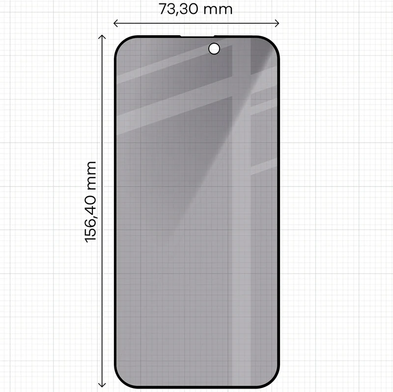 Gehärtetes Glas mit Privatschutzfilter für iPhone 15 Pro Max, Bizon Glass Edge Shadow Duo, getönt mit schwarzer Rahmen, 2 Stück