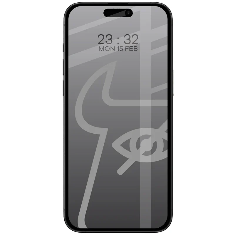 Gehärtetes Glas mit Privatschutzfilter für iPhone 15 Pro Max, Bizon Glass Edge Shadow Duo, getönt mit schwarzer Rahmen, 2 Stück