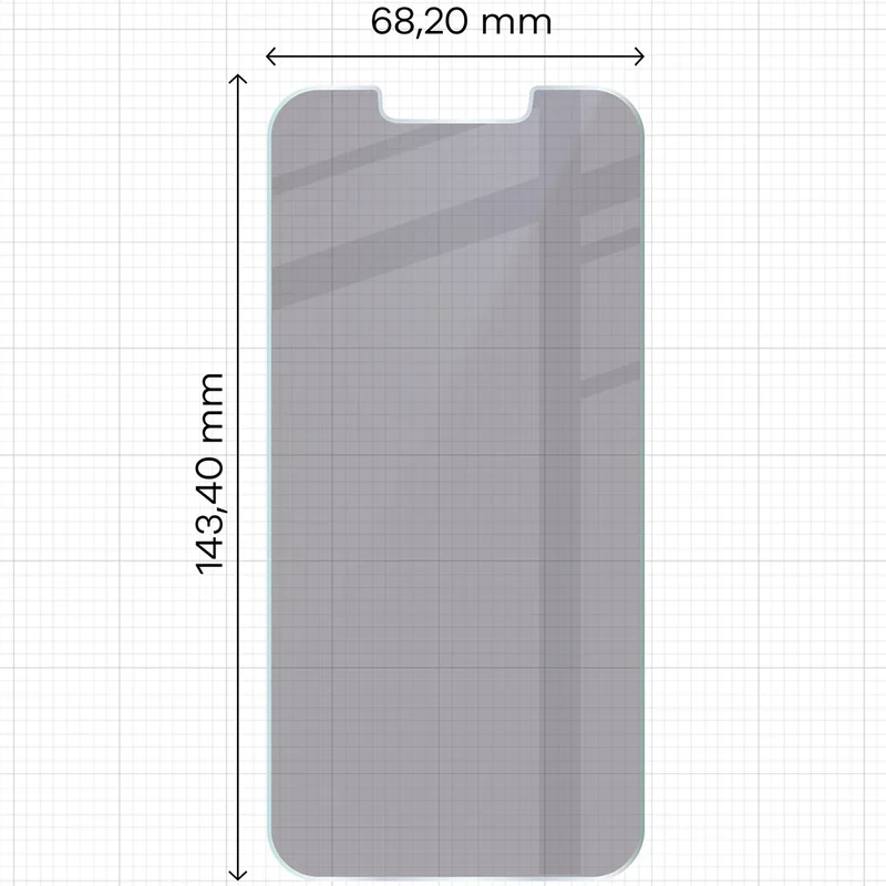 Hybridglas mit Privatschutzfilter für iPhone 17e / 16e, Bizon Hybrid Shadow, Matt