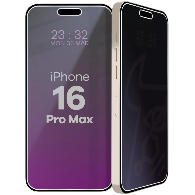 Hybridglas mit Privatschutzfilter für iPhone 16 Pro Max, Bizon Hybrid Shadow, Matt