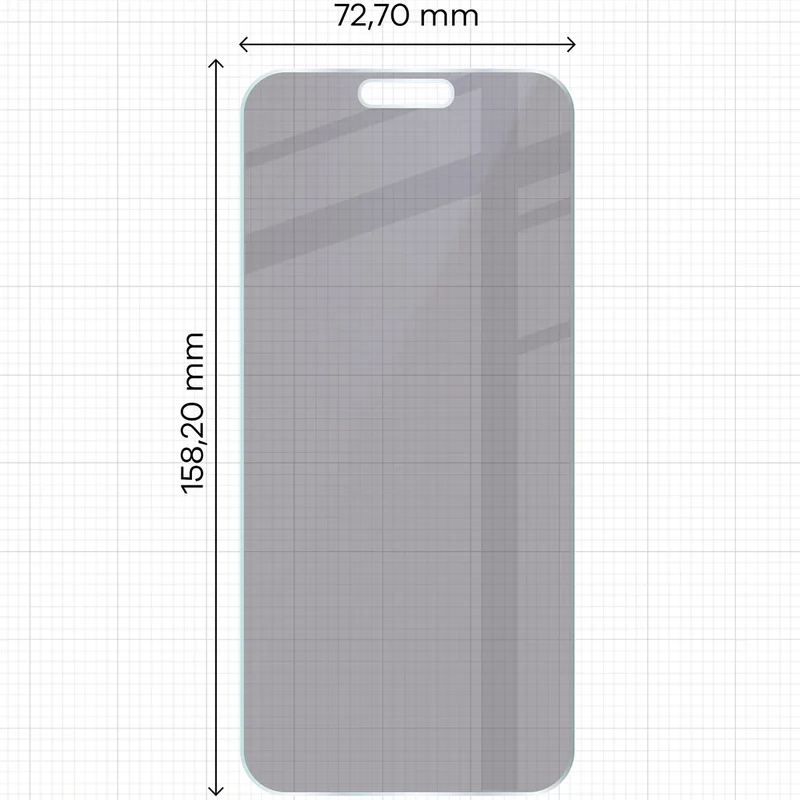 Hybridglas mit Privatschutzfilter für iPhone 16 Pro Max, Bizon Hybrid Shadow, Matt