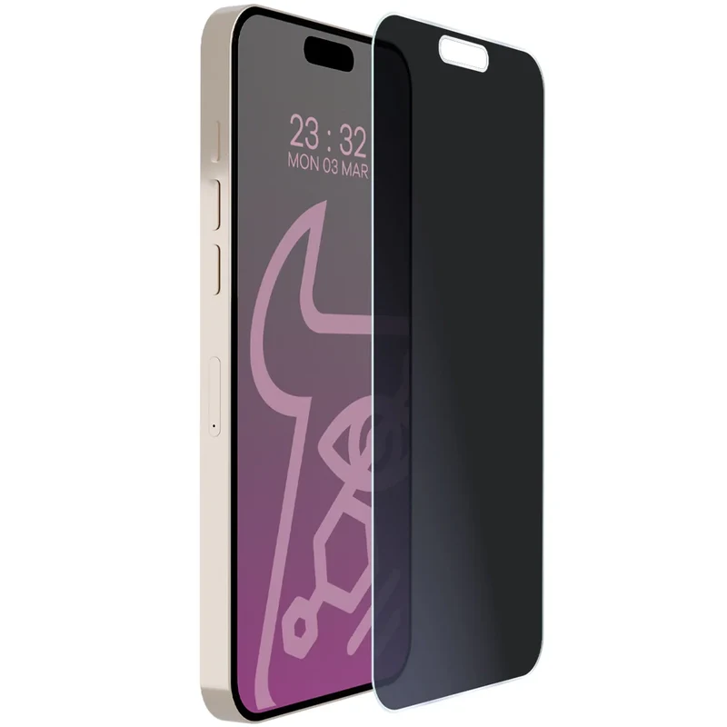 Hybridglas mit Privatschutzfilter für iPhone 16 Pro Max, Bizon Hybrid Shadow, Matt
