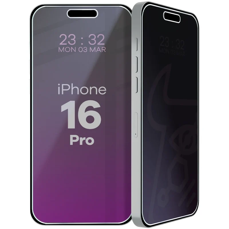 Hybridglas mit Privatschutzfilter für iPhone 16 Pro, Bizon Hybrid Shadow, Matt