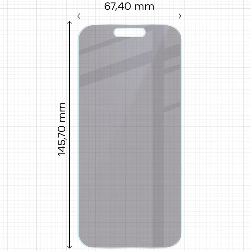 Hybridglas mit Privatschutzfilter für iPhone 16 Pro, Bizon Hybrid Shadow, Matt