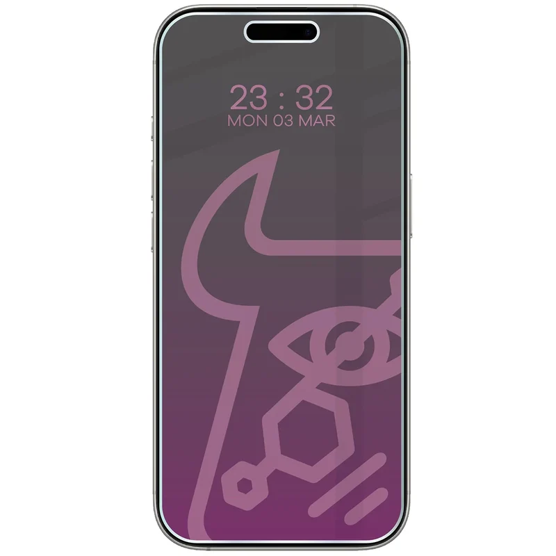 Hybridglas mit Privatschutzfilter für iPhone 16 Pro, Bizon Hybrid Shadow, Matt