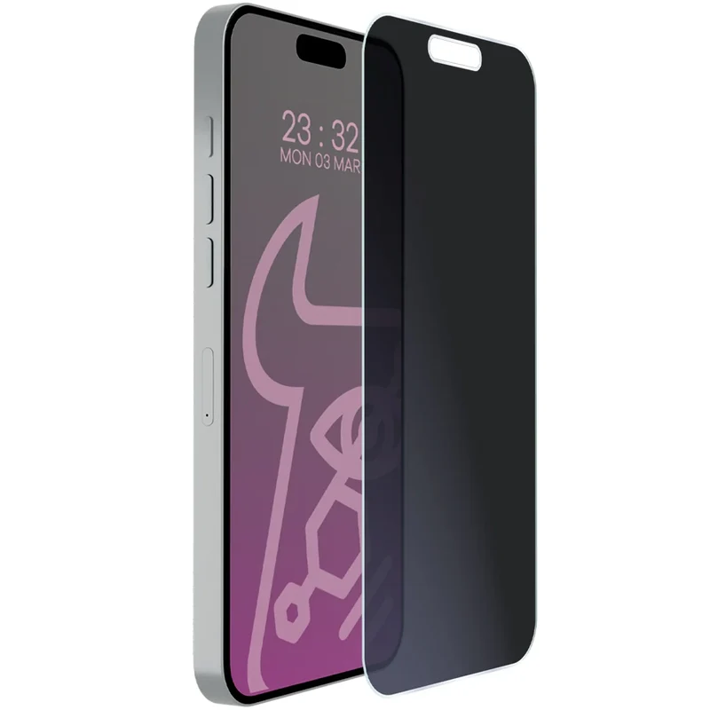 Hybridglas mit Privatschutzfilter für iPhone 16 Pro, Bizon Hybrid Shadow, Matt