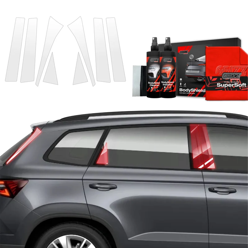 8in1 Schutzfolie Grizz Protector für B-C-Säule - Skoda Karoq Facelift (2022-2026)