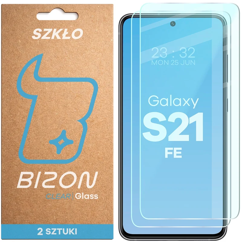 Gehärtetes Glas für Galaxy S21 FE, Bizon Glass Clear Duo, 2 Stück