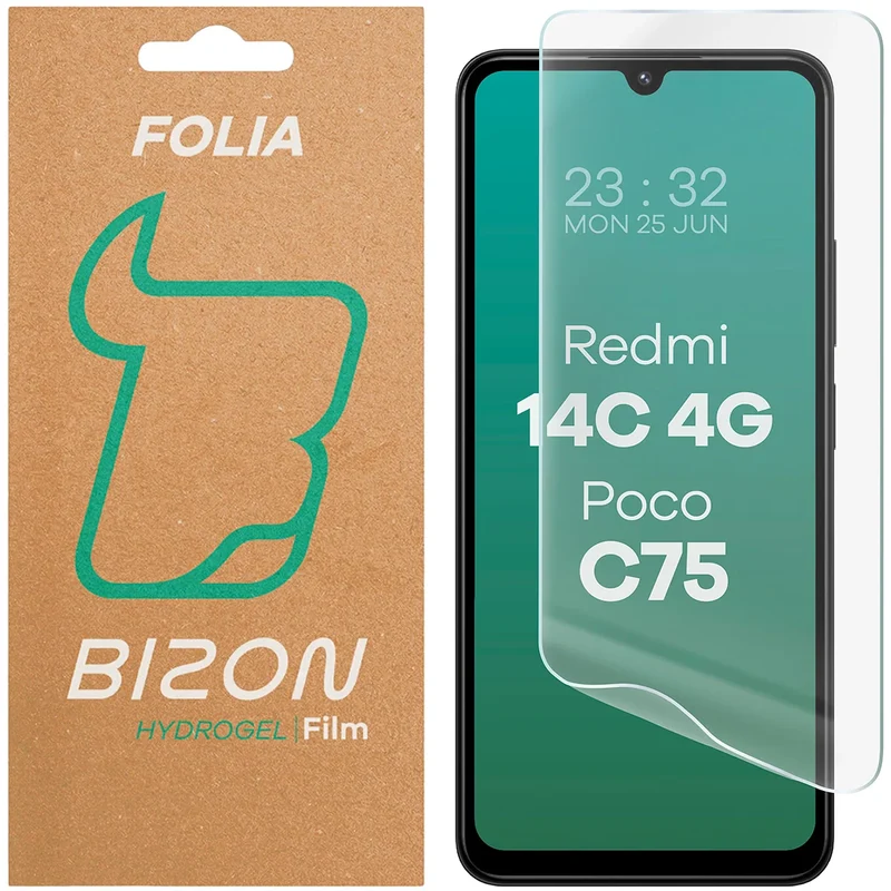 Hydrogel Folie für den Bildschirm für Xiaomi Redmi 14C 4G / POCO C75, Bizon Film Hydrogel Front, 1 Stück