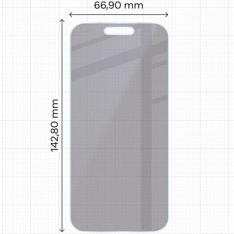 Hybridglas mit Privatschutzfilter für iPhone 16, Bizon Hybrid Shadow, Matt