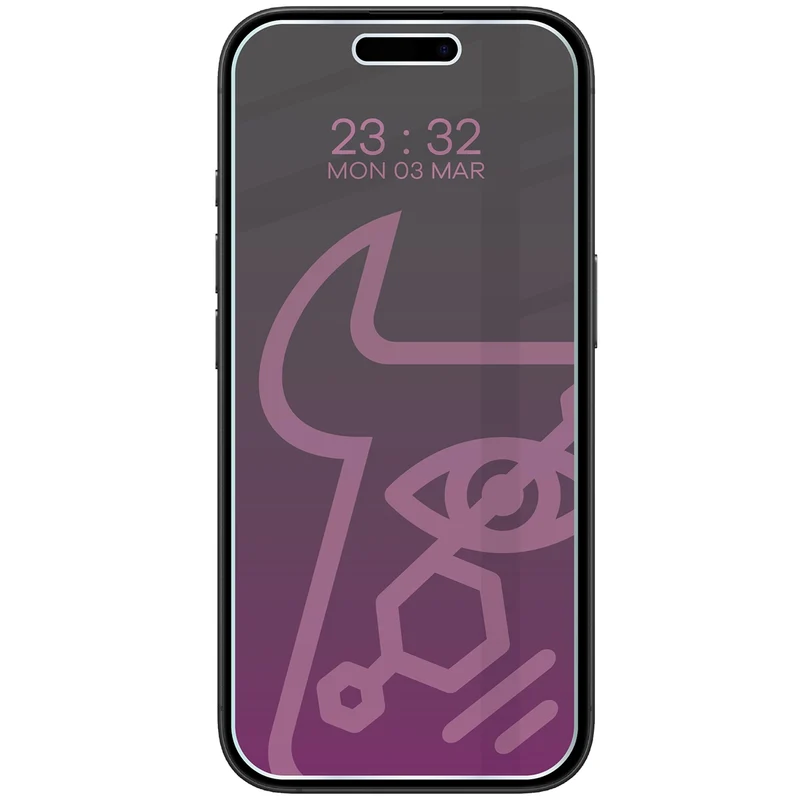 Hybridglas mit Privatschutzfilter für iPhone 16, Bizon Hybrid Shadow, Matt