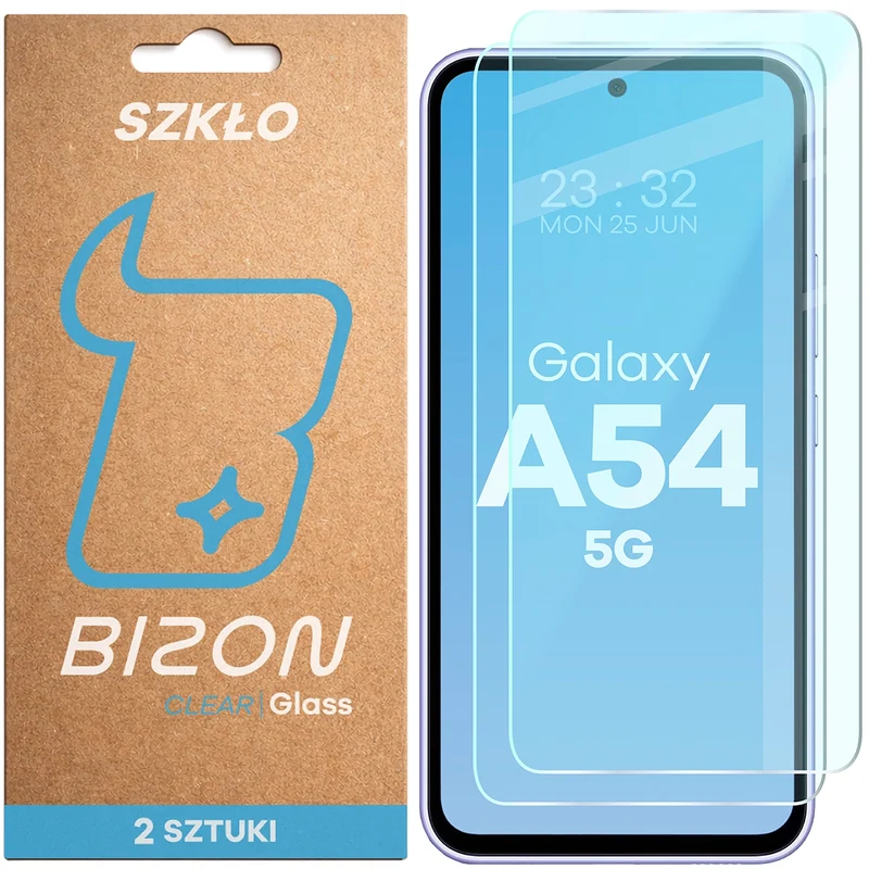 Gehärtetes Glas für Galaxy A54 5G, Bizon Glass Clear Duo, 2 Stück