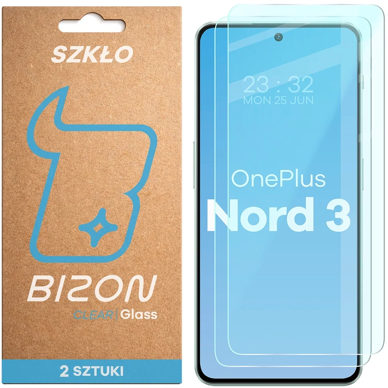 Gehärtetes Glas für OnePlus Nord 3, Bizon Glass Clear Duo, 2 Stück