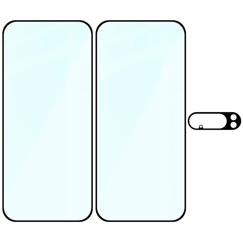 Gehärtetes Glas - 2 Stück + Kameraschutz für Google Pixel 10 Pro, Bizon Glass Edge Pack, Schwarz