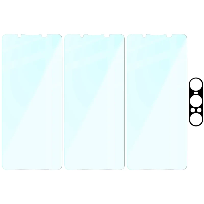 Gehärtetes Glas - 3 Stück + Kameraschutz für Sony Xperia 1 VII, Bizon Glass Clear Pack