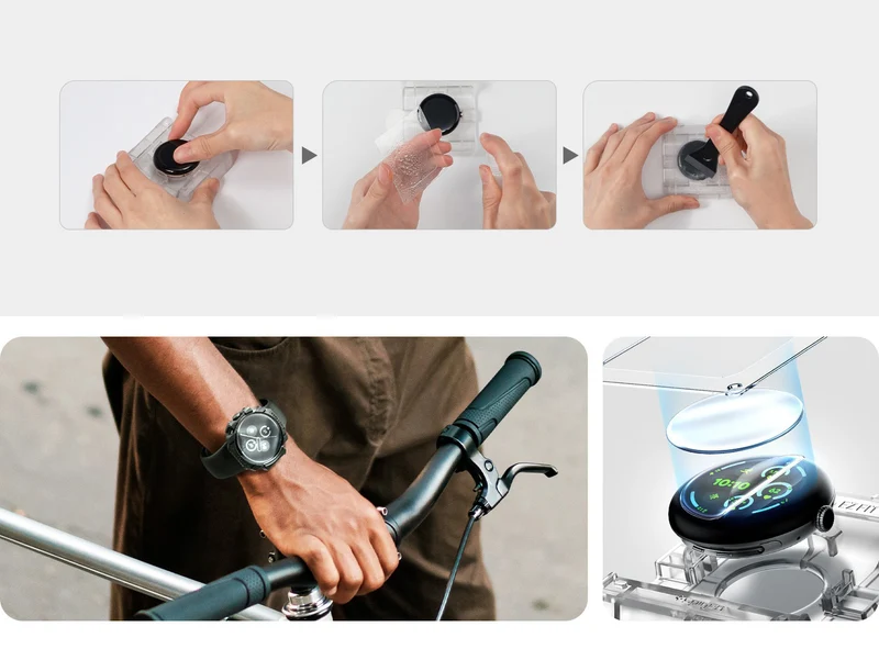 Bildschirmfolie + Applikator für Pixel Watch 5 / 4 / 3 (45 mm), Spigen Elite Shield EZ Fit 2-Pack, Transparent