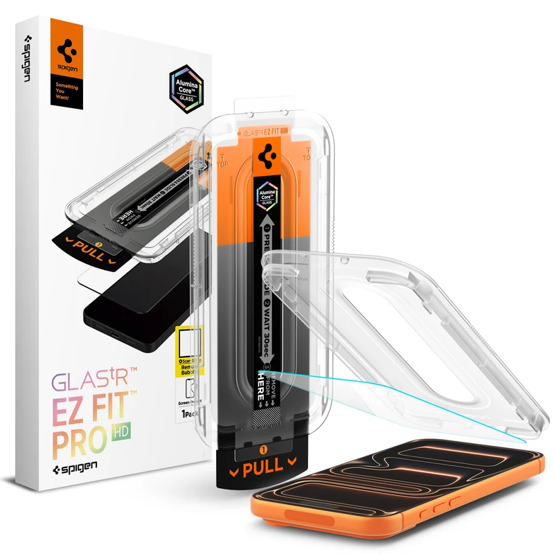 Glas + Applikator für iPhone 18 Pro / 17 Pro / 17 / 16 Pro, Spigen Glas.tR EZ Fit Pro 1-Pack (AC)