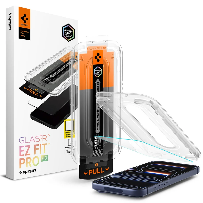 Glas + Applikator für iPhone 18 Pro Max / 17 Pro Max / 16 Pro Max, Spigen Glas.tR EZ Fit Pro 1-Pack (AC)