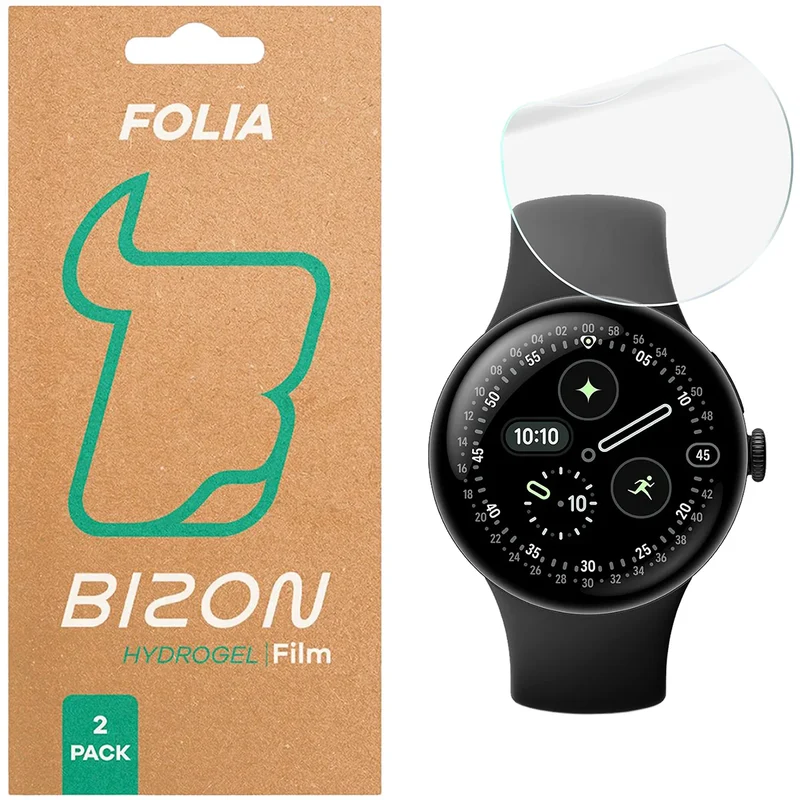 Hydrogel Folie für den Bildschirm für Google Pixel Watch 5 / 4 45 mm, Bizon Watch Film Hydrogel Duo, 2 Stück