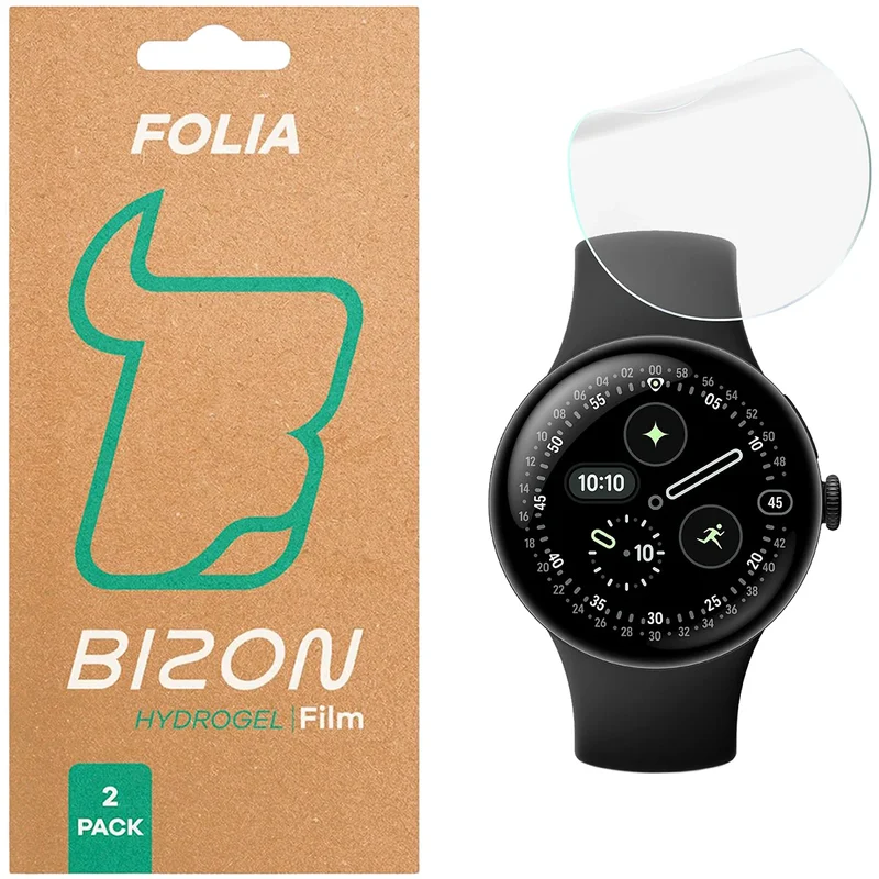 Hydrogel Folie für den Bildschirm für Google Pixel Watch 5 / 4 41 mm, Bizon Watch Film Hydrogel Duo, 2 Stück