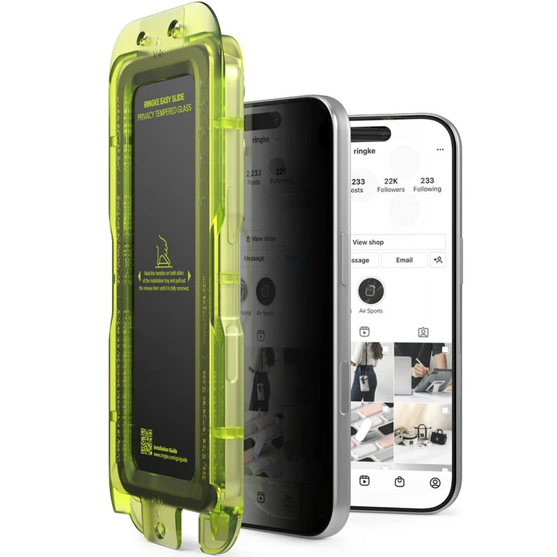 Sichtschutzglas mit Applikator für iPhone 17 Pro, Ringke Easy Slide Privacy, 2 Stück