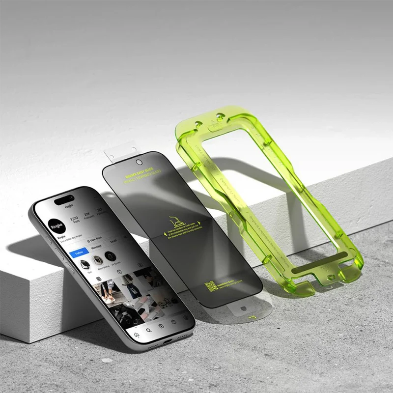 Sichtschutzglas mit Applikator für iPhone 17 Pro, Ringke Easy Slide Privacy, 2 Stück