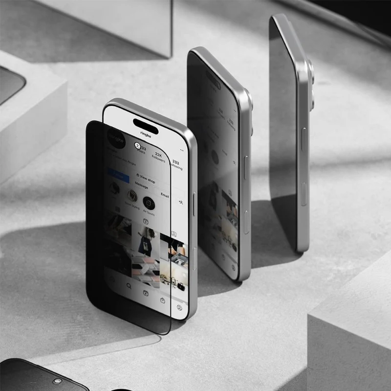 Sichtschutzglas mit Applikator für iPhone 17 Pro Max, Ringke Easy Slide Privacy, 2 Stück
