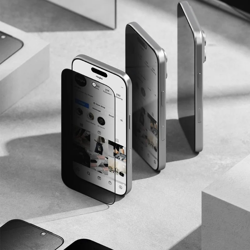 Sichtschutzglas mit Applikator für iPhone 17, Ringke Easy Slide Privacy, 2 Stück