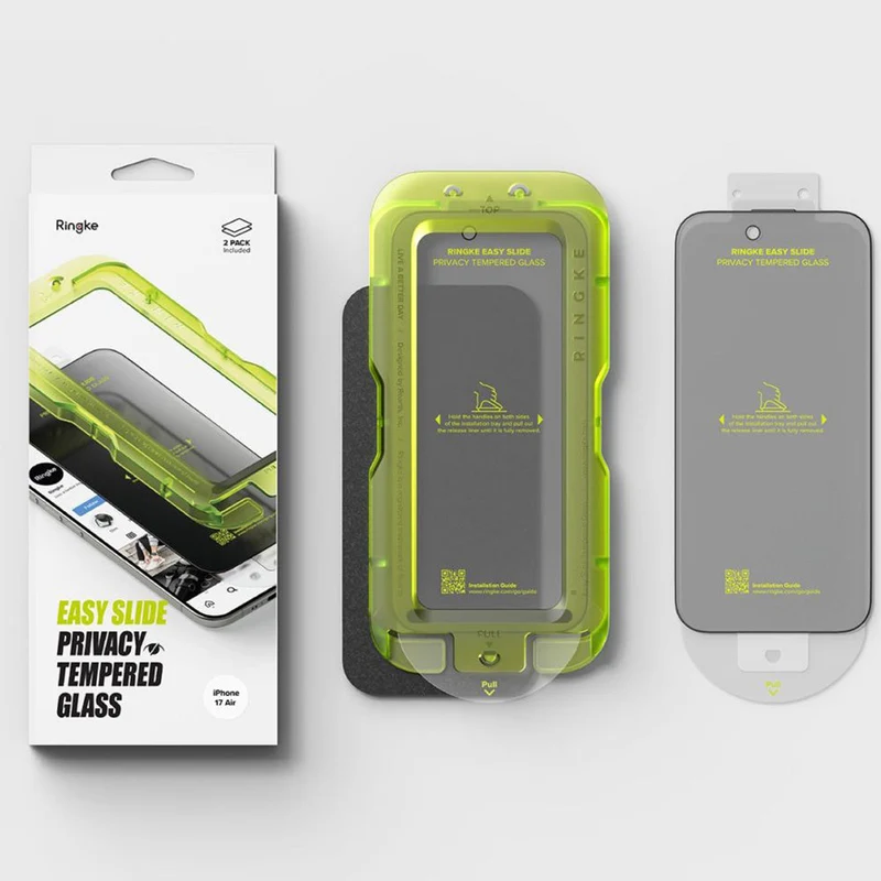 Sichtschutzglas mit Applikator für iPhone Air, Ringke Easy Slide Privacy, 2 Stück