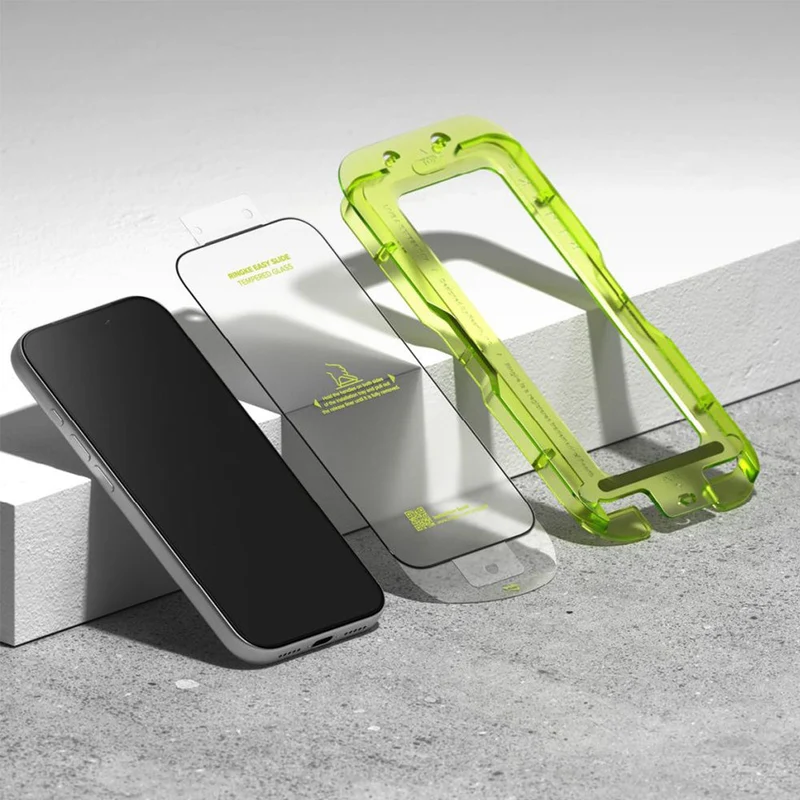 Gehärtetes Bildschirmglas mit Applikator für iPhone 17 Pro Max, Ringke Easy Slide, 2 Stück