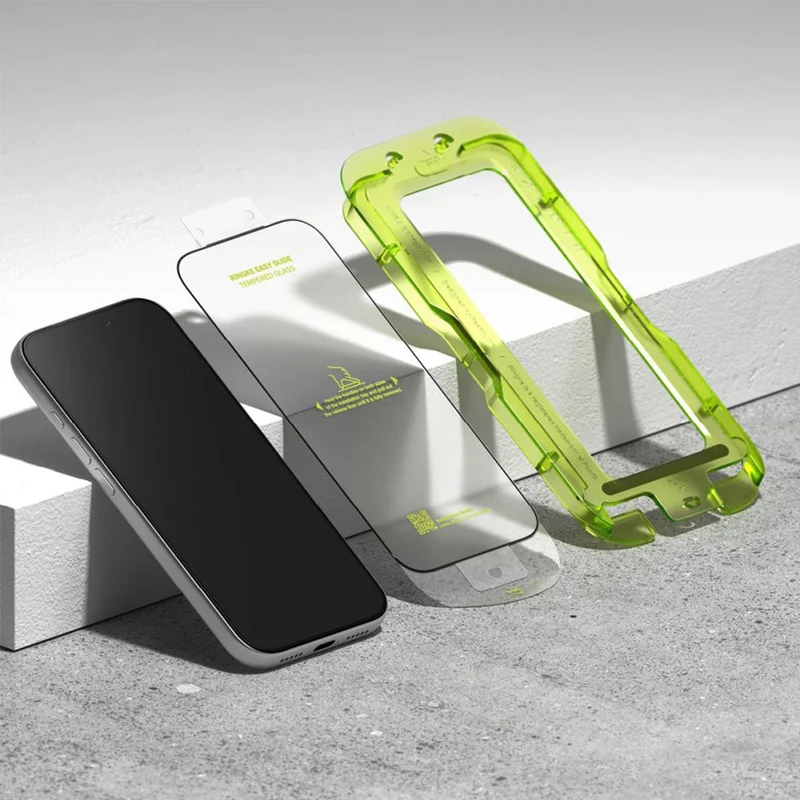 Gehärtetes Bildschirmglas mit Applikator für iPhone 17 Pro, Ringke Easy Slide, 2 Stück