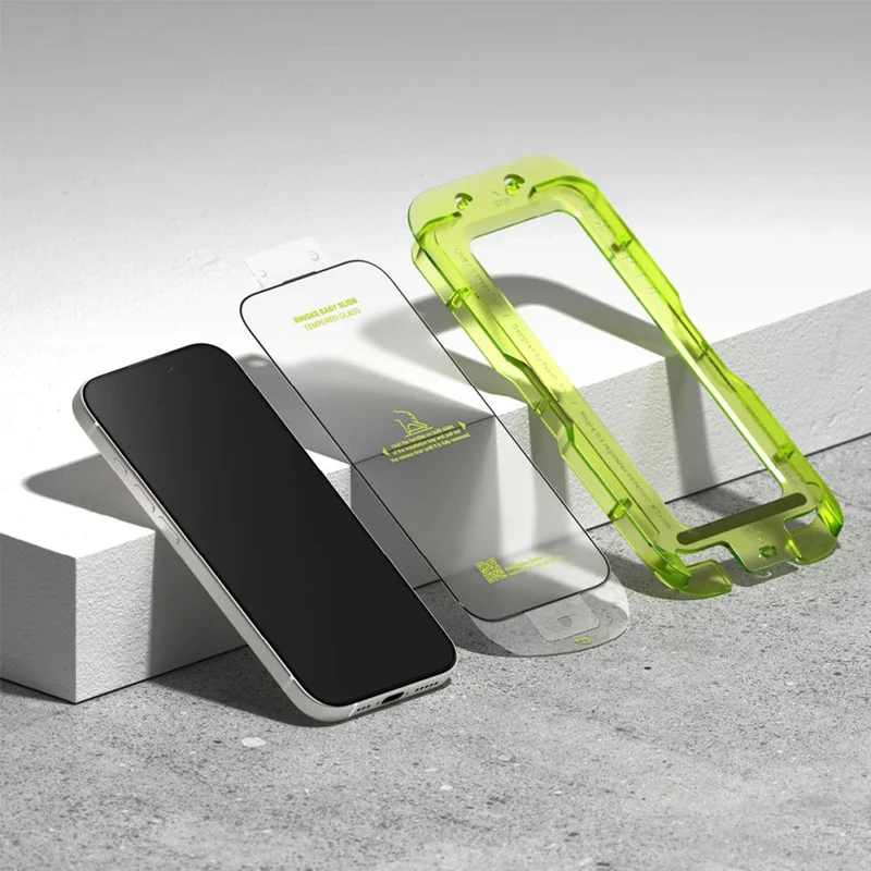 Gehärtetes Bildschirmglas mit Applikator für iPhone 17, Ringke Easy Slide, 2 Stück