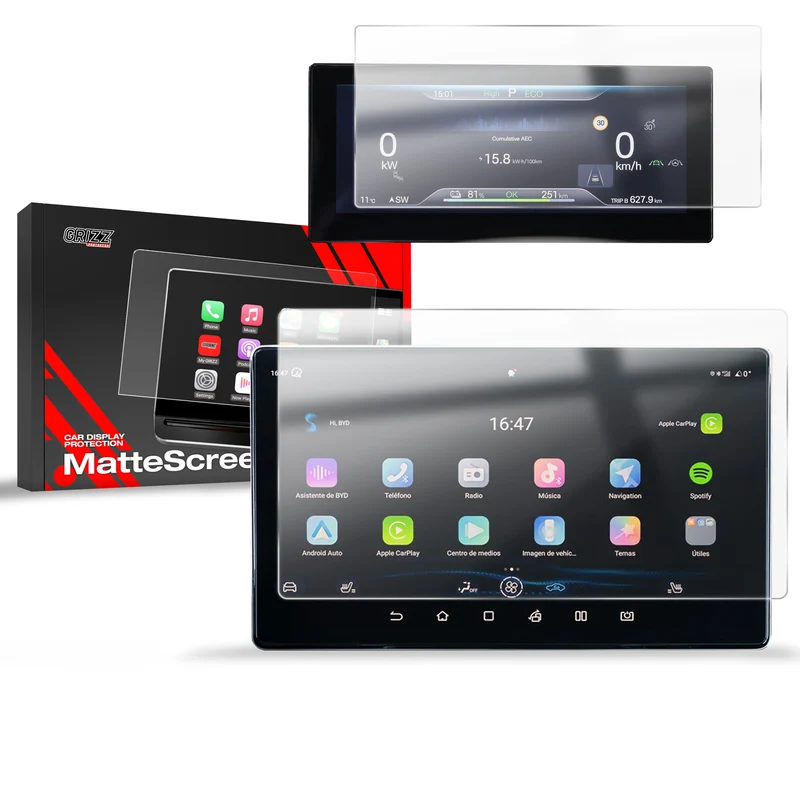 Matte Autodisplayfolie 2in1 für BYD ATTO 2 12,8" (2025-2026), Grizz Protector