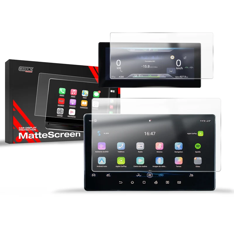 Matte Autodisplayfolie 2in1 für BYD ATTO 2 10,1" (2025-2026), Grizz Protector