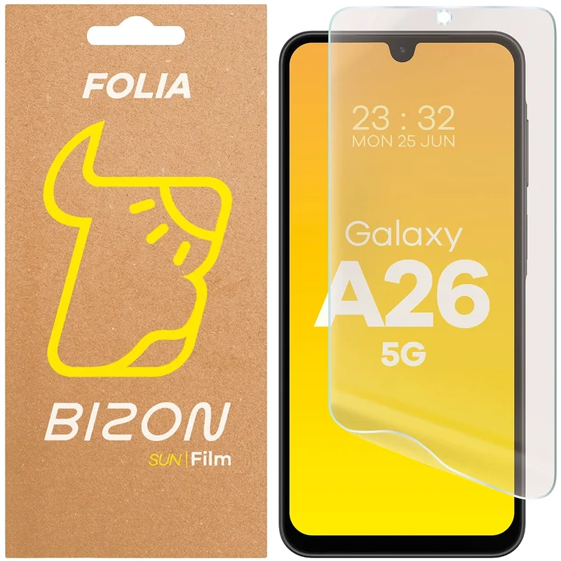 Matte Folie für Galaxy A26 5G, Bizon Film Sun, 1 Stück