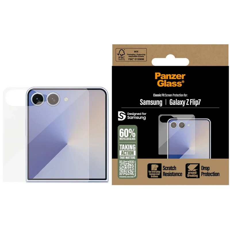 Gehärtetes Glas für Galaxy Z Flip7, PanzerGlass Classic Fit Glass, Transparent