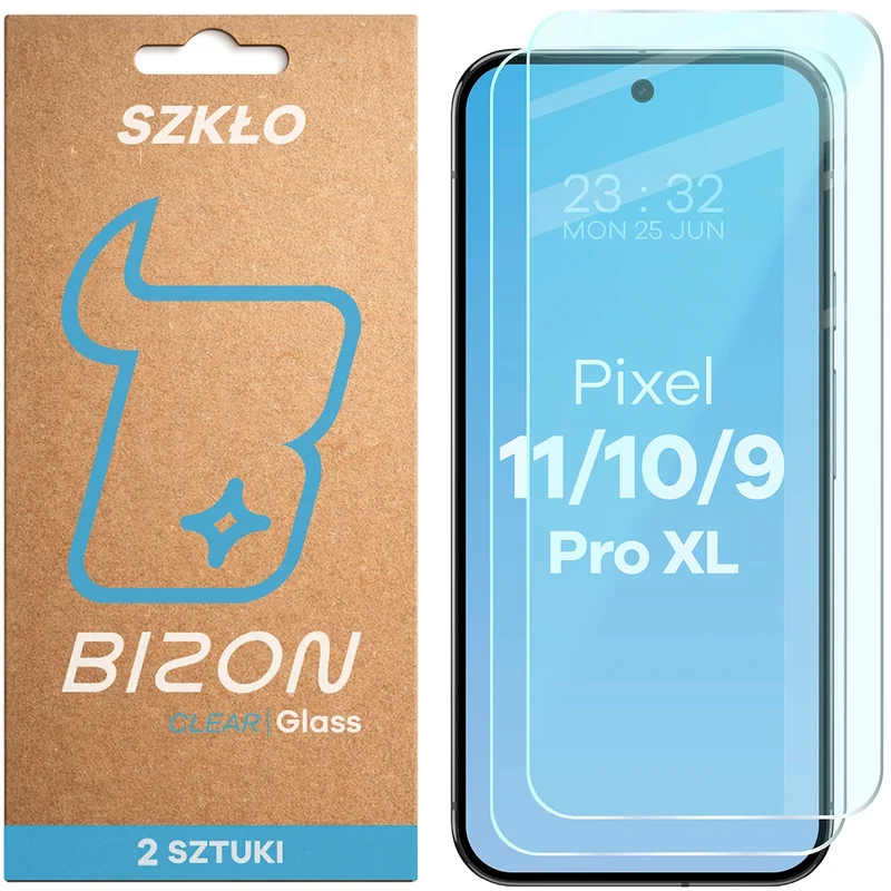 Gehärtetes Glas für Google Pixel 11 Pro XL / 10 Pro XL / 9 Pro XL, Bizon Glass Clear Duo, 2 Stück