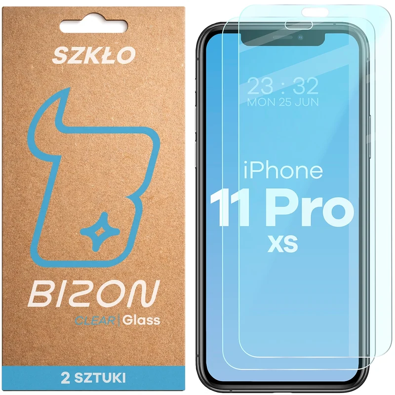Gehärtetes Glas für iPhone 11 Pro / Xs, Bizon Glass Clear Duo, 2 Stück